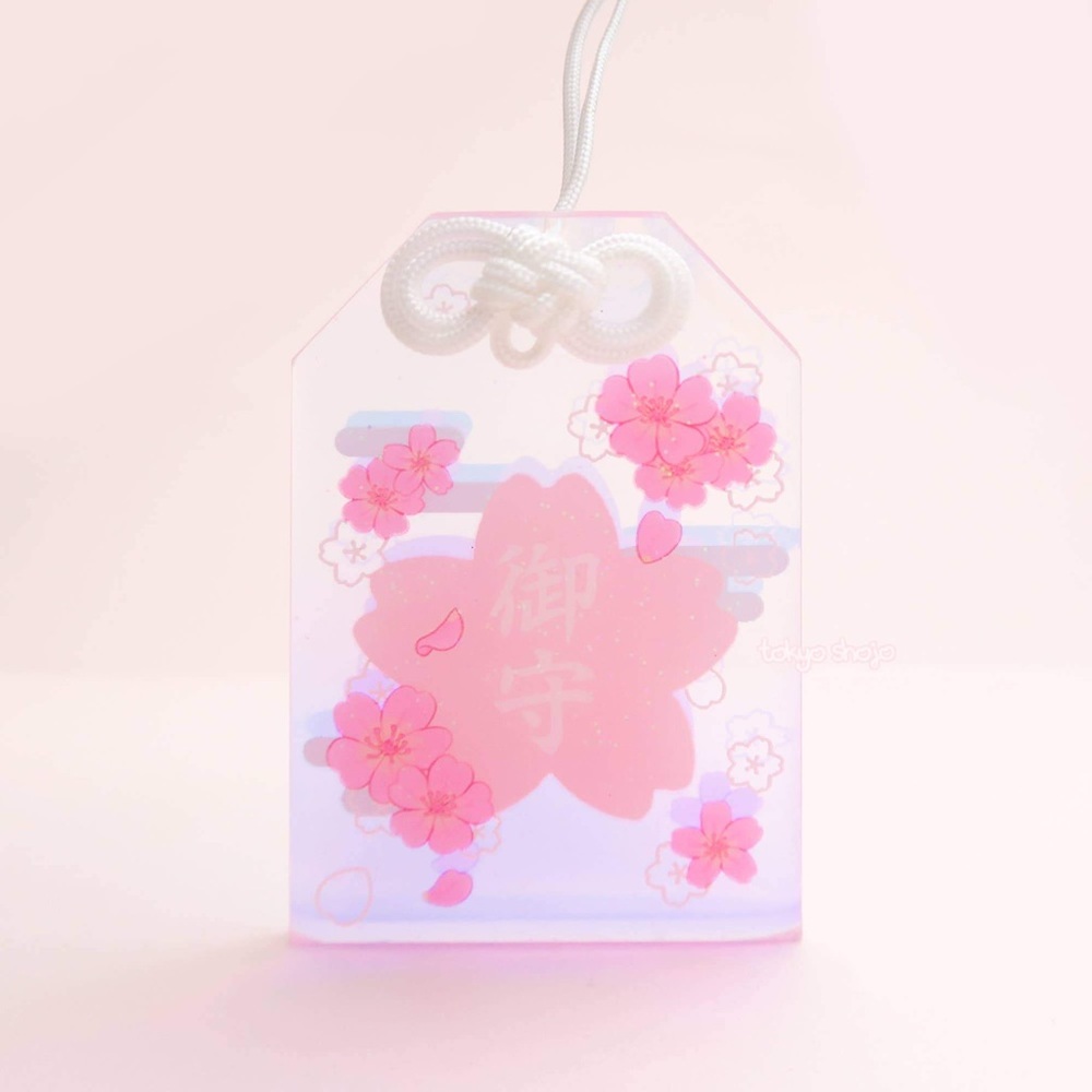 Tokyo Shojo - Knotted Omamori Sakura Pink Acrylic Good Luck Charm